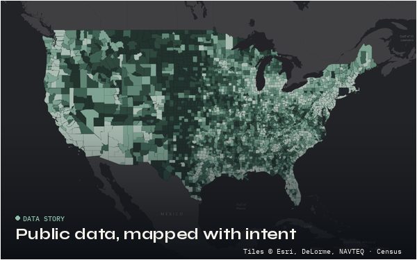 U.S. state choropleth from a scroll-driven Census data story