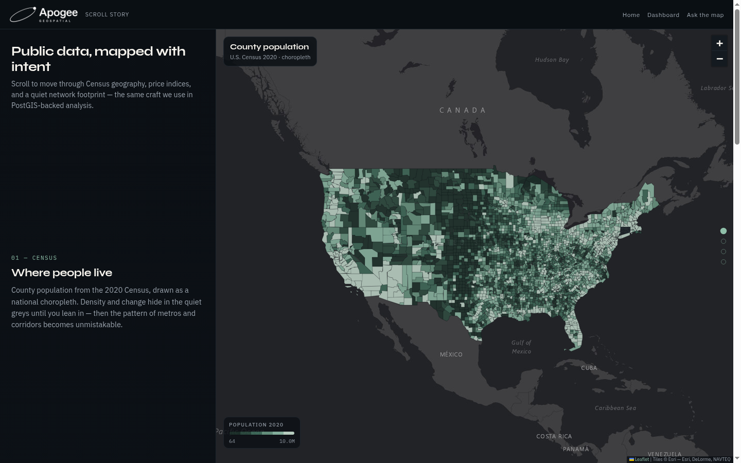 Scroll story map preview